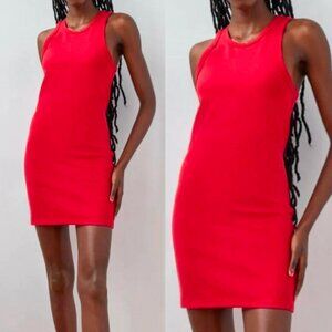 ARITZIA SUNDAY BEST Melody Bodycon Tank Mini Dress Racerback Blossom Red XS